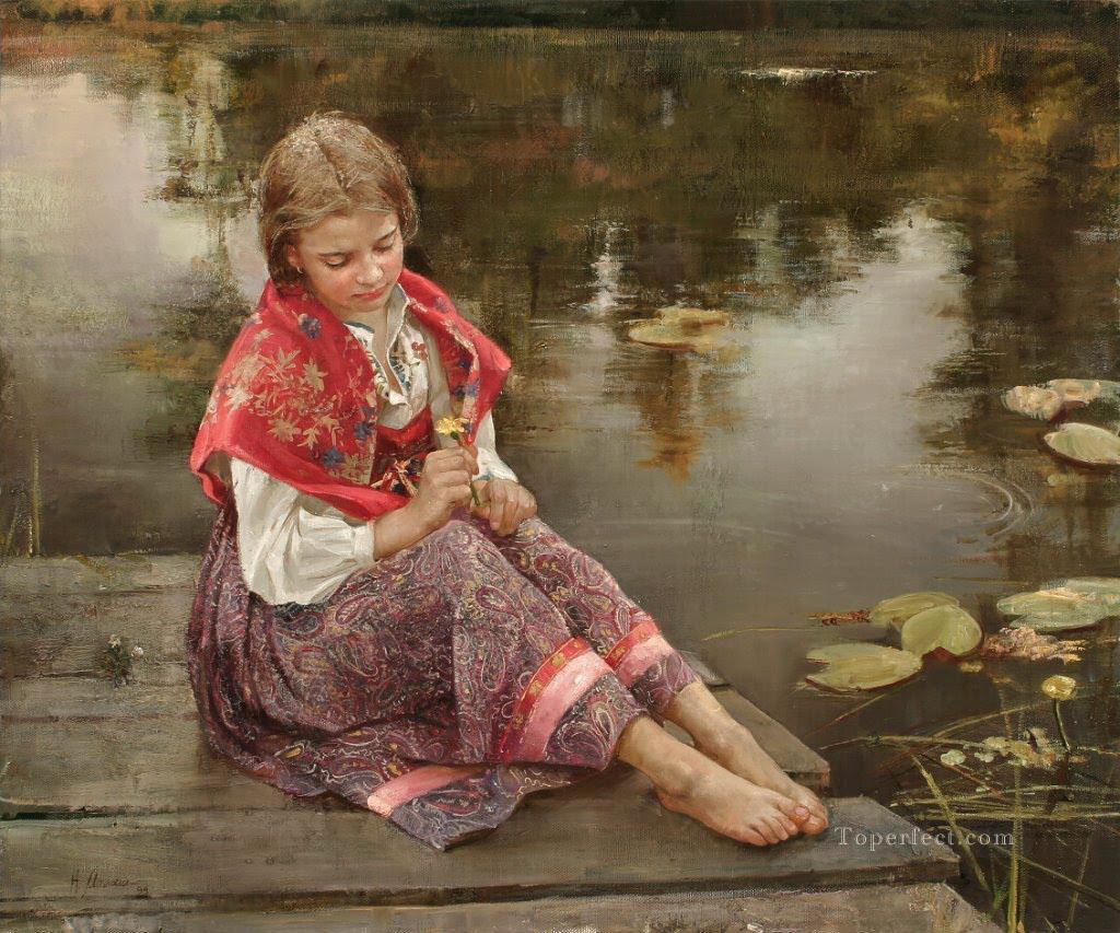 Pretty Little Girl NM Tajikistan 22 Impressionist Oil Paintings